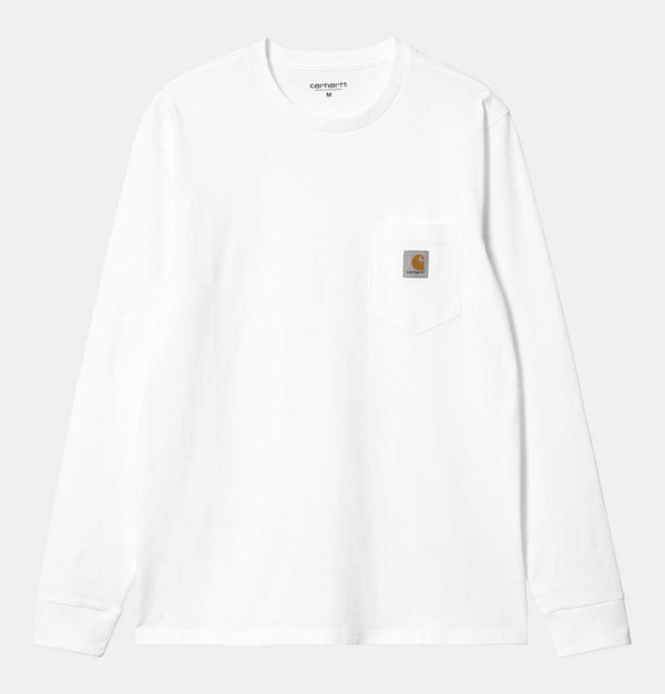 Carhartt WIP Long Sleeve Pocket T-Shirt in White