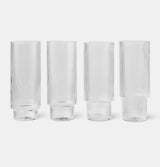 Ferm Living Ripple Long Drink Glasses – Set of 4 – Clear