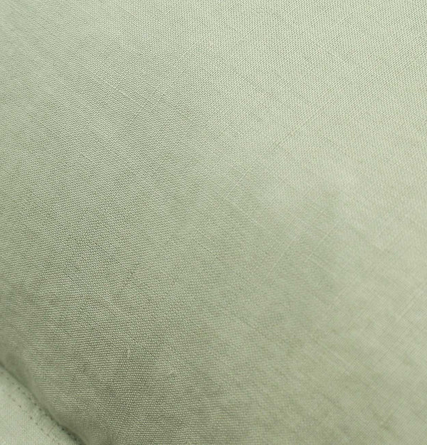 Linen Frayed Edge Cushion in Sage – 45 cm