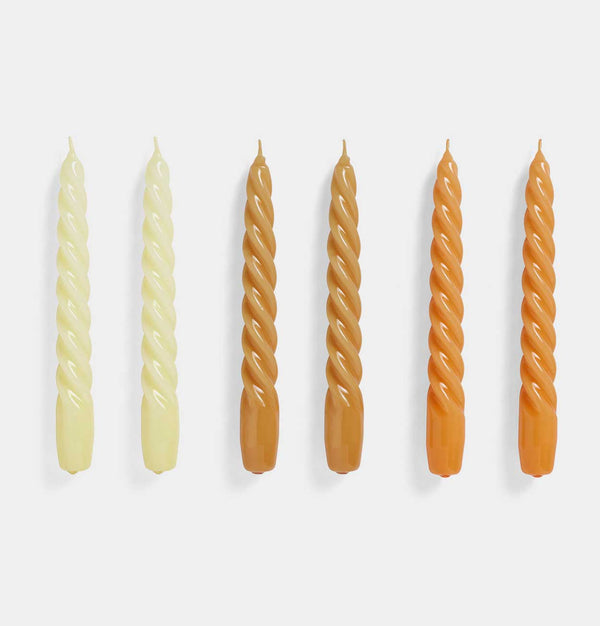 HAY Candle Set of 6 – Twist – Citrus, Light Caramel & Tangerine