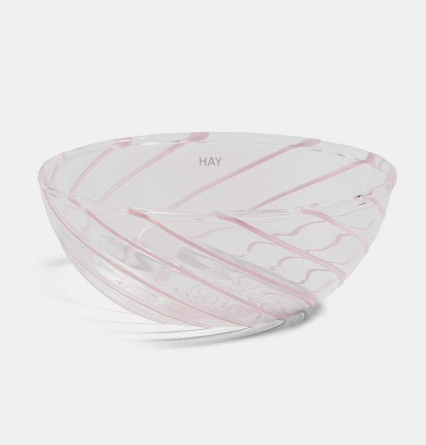 HAY Spin Bowl – Clear with Pink Stripe – Set of 2