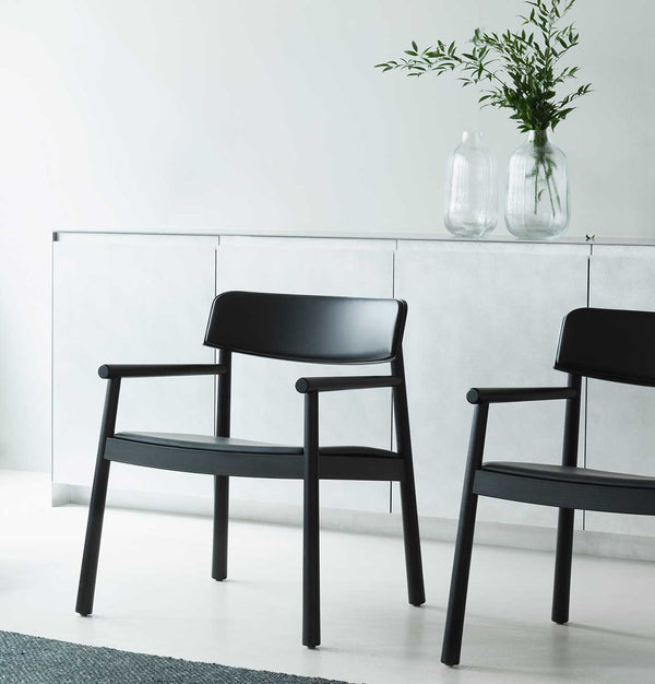 Normann Copenhagen Timb Lounge Armchair Upholstery Black/Black Leather