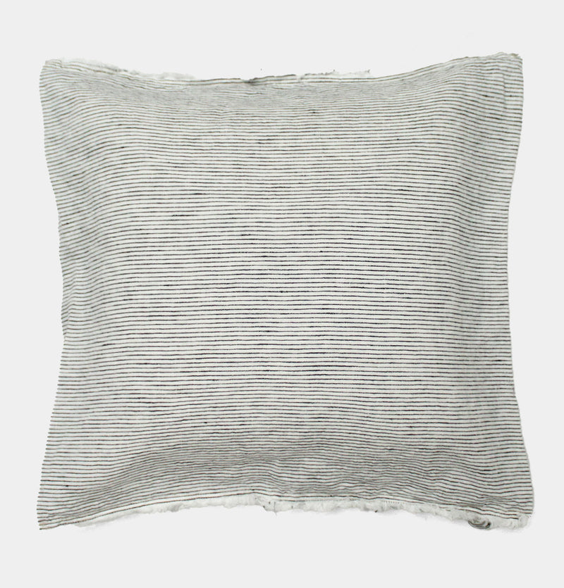 Frayed Edge Thin Stripe Cushion – Ticking Stripe – 45 cm