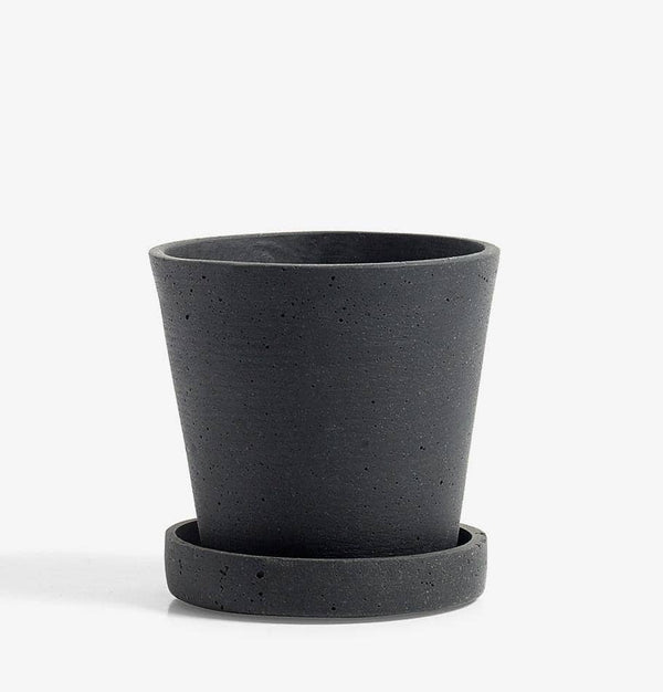 HAY Small Flowerpot with Saucer - Black - HUH. Store