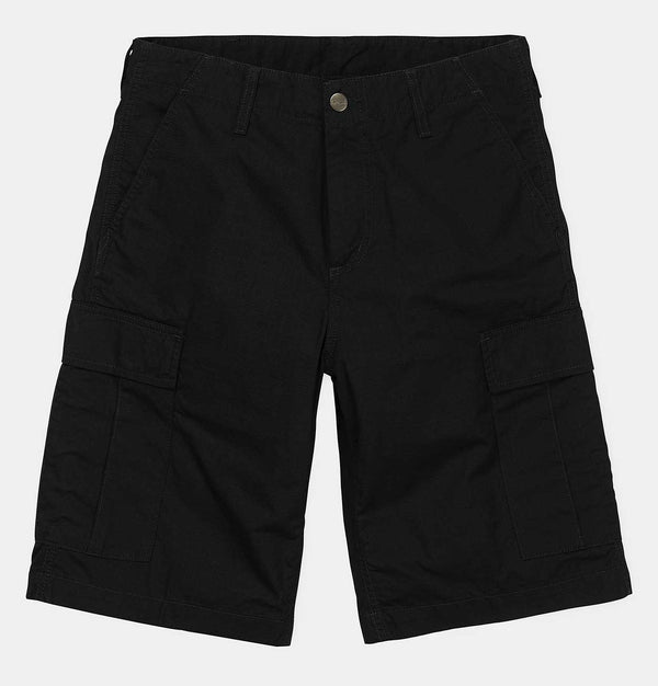 Carhartt WIP Regular Cargo Shorts in Black Rinsed