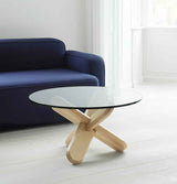 Normann Copenhagen Ding Coffee Table – Clear Glass and Natural Oak
