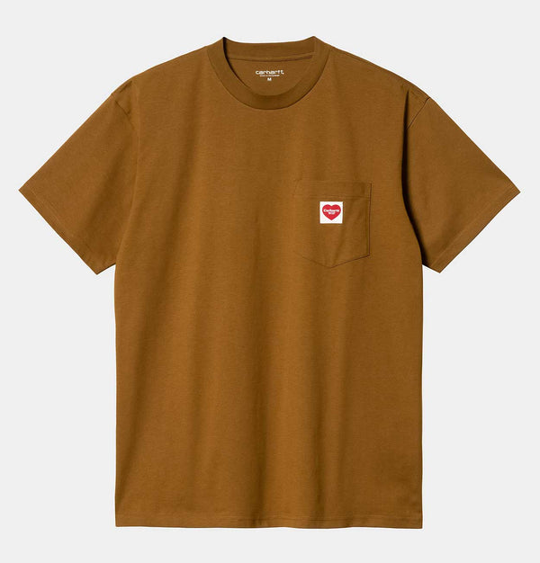 Carhartt WIP Pocket Heart T-Shirt in Deep H Brown