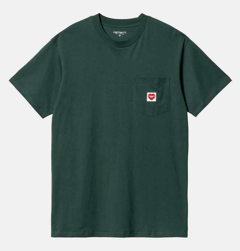 Carhartt WIP Pocket Heart T-Shirt in Discovery Green