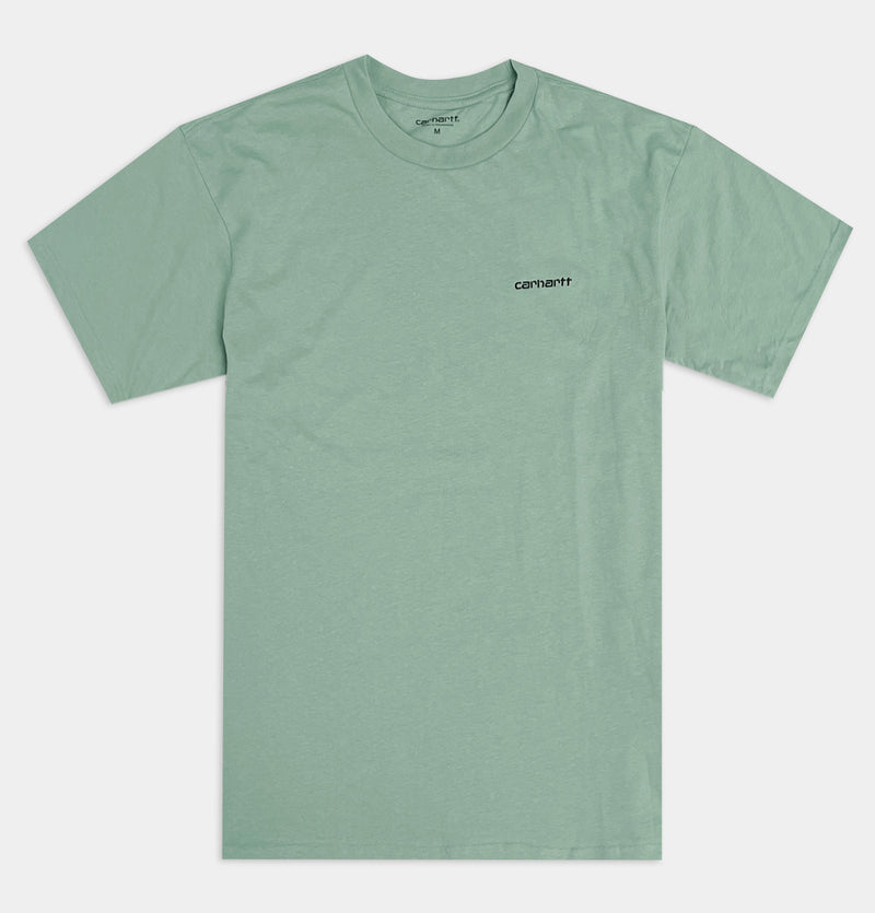 Carhartt WIP Script Embroidery T-Shirt in Frosted Green