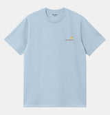 Carhartt WIP American Script T-Shirt in Frosted Blue