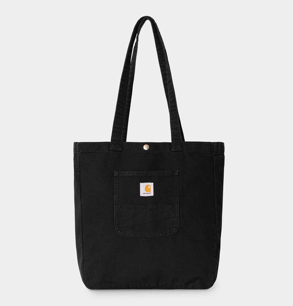 Carhartt WIP Bayfield Tote Bag in Black Stone Washed