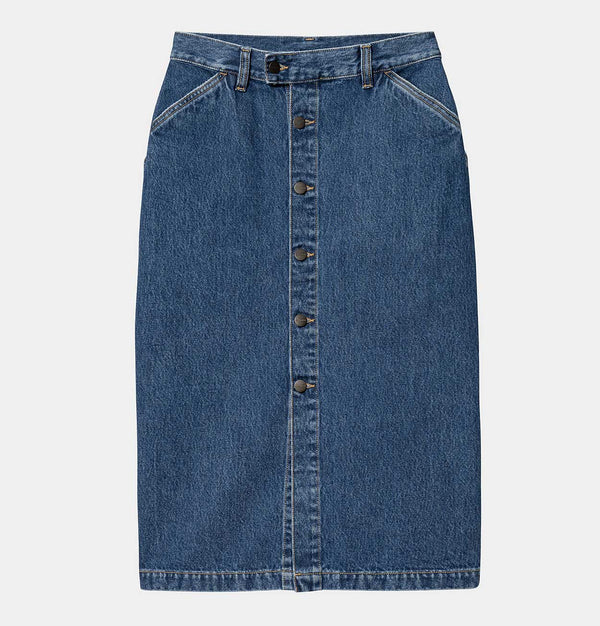 Carhartt WIP Women's Colby Skirt in Blue Stone Washed