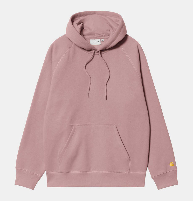 Carhartt WIP Hooded Chase Sweatshirt in Glassy Pink