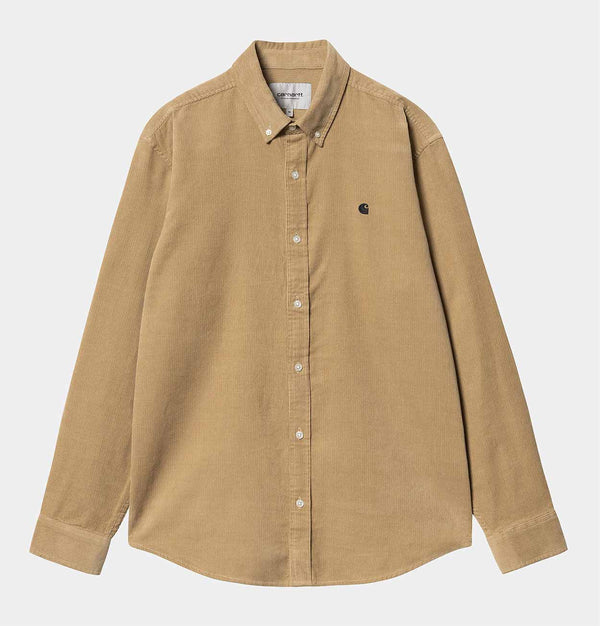 Carhartt WIP Madison Fine Cord Shirt in Sable