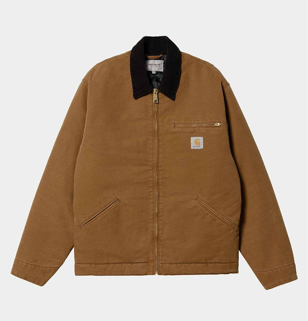 Carhartt WIP OG Detroit Jacket in Deep H Brown and Black – Aged Canvas