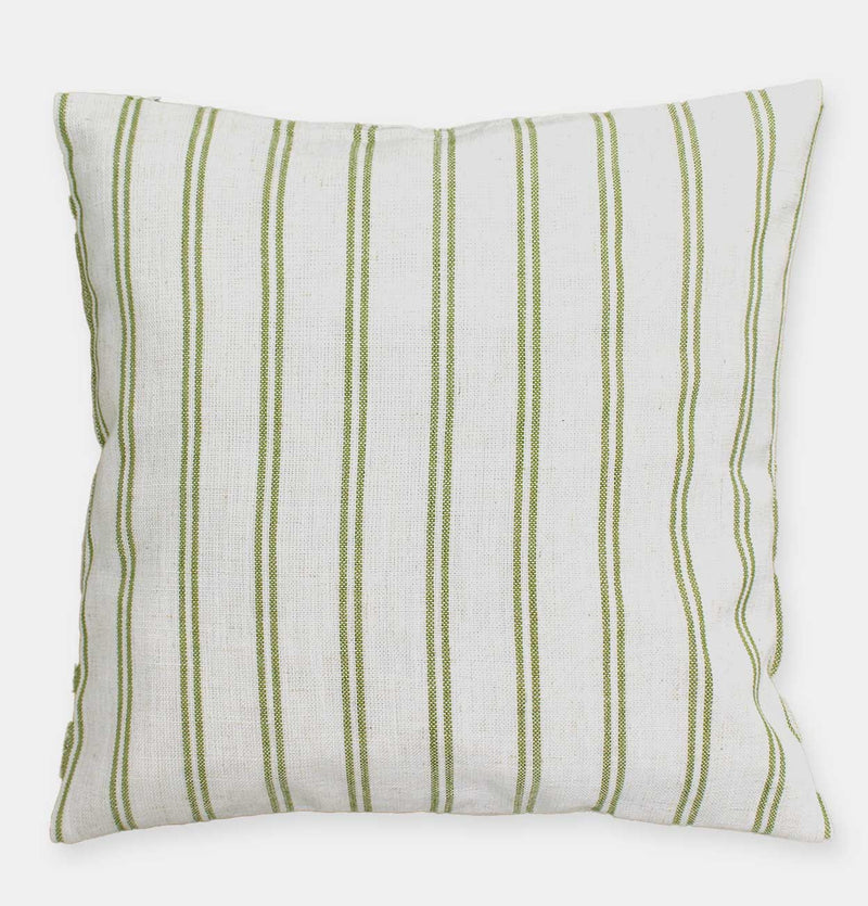Cushion in Double Thin Olive Stripe – 45 cm