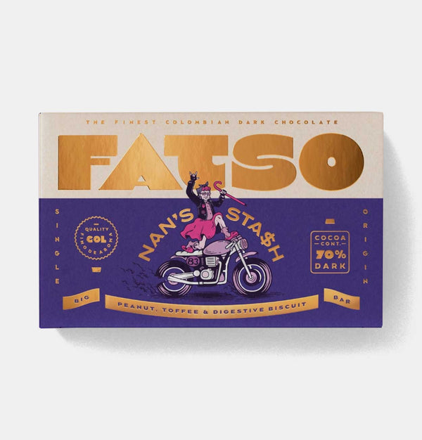 Fatso Nan's Stash Dark Chocolate Bar – 150g