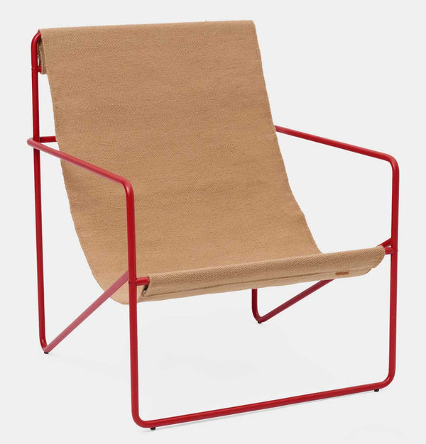 Ferm Living Desert Lounge Chair in Poppy Red & Sand
