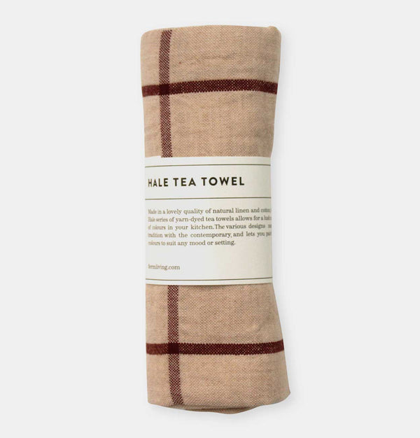 ferm LIVING Hale Tea Towel in Rose and Rust