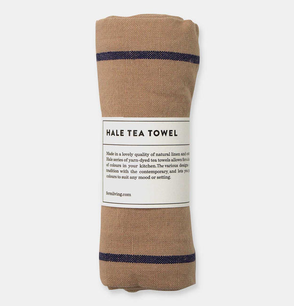 ferm LIVING Hale Tea Towel in Rose and Bright Blue
