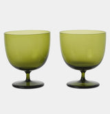 ferm LIVING Host Water Glasses – Set of 2 – Moss Green