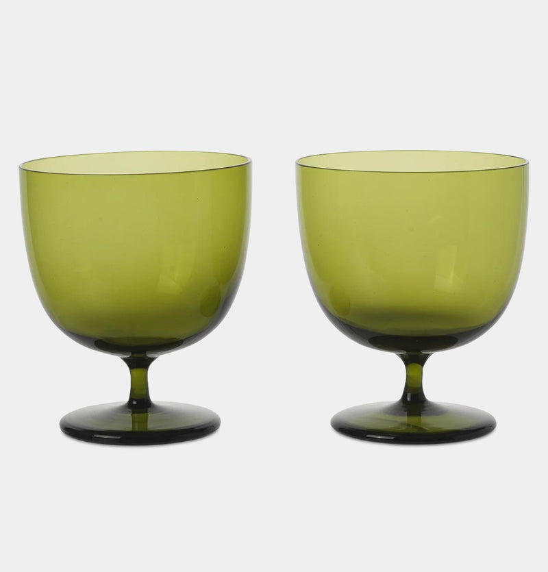 ferm LIVING Host Water Glasses – Set of 2 – Moss Green