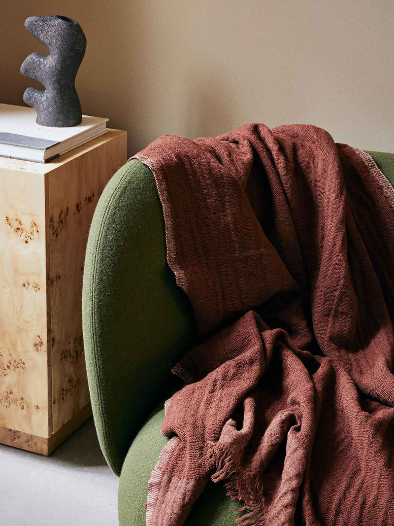 ferm LIVING Weaver Throw in Red Brown