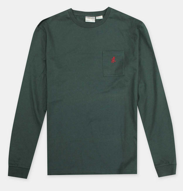Gramicci Long Sleeve One Point T-Shirt in Deep Forest