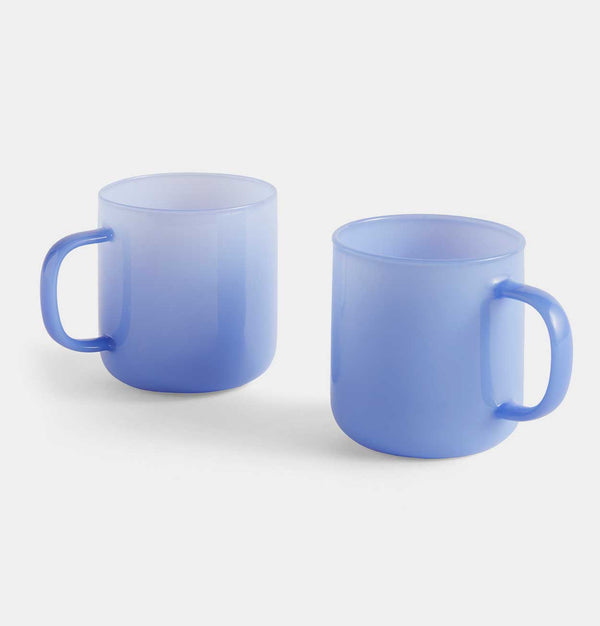 HAY Borosilicate Mugs in Jade Light Blue – Set of 2