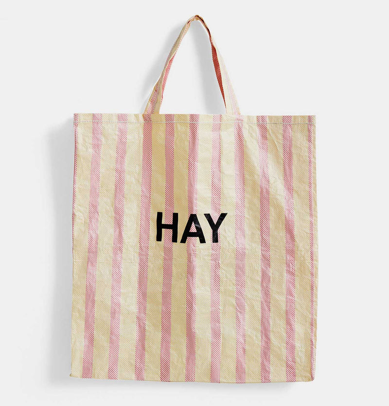 HAY Candy Stripe Shopper – XL Red and Yellow