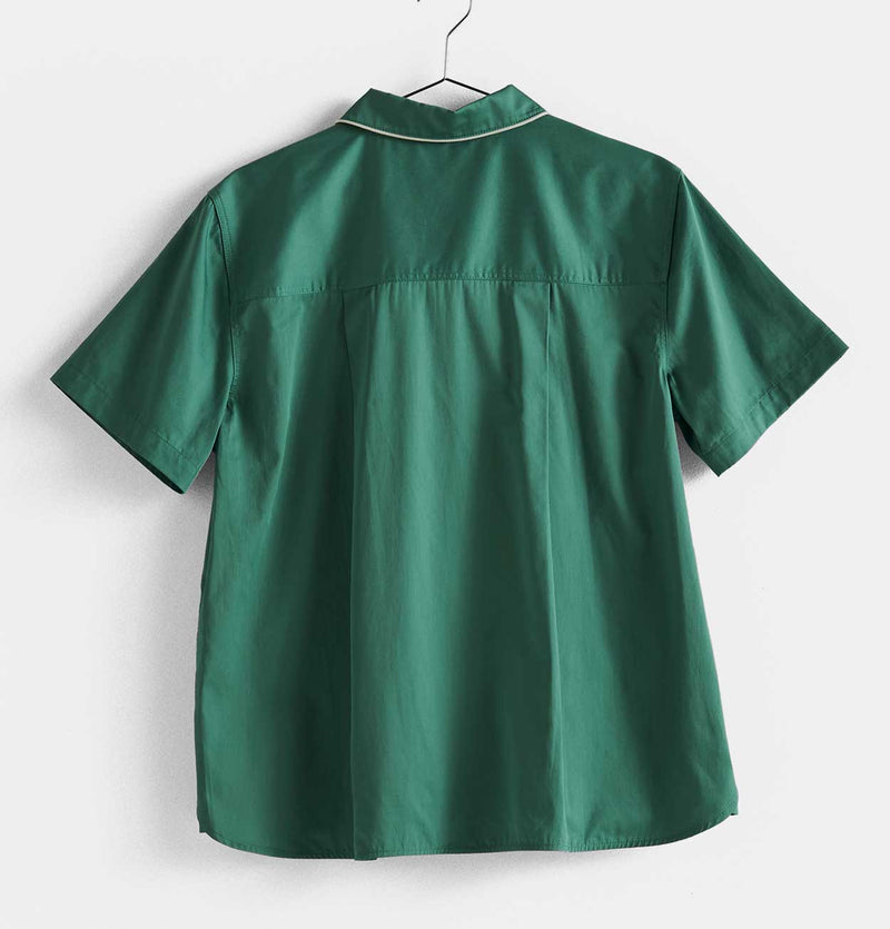 HAY Outline Pyjama S/S Shirt in Emerald Green