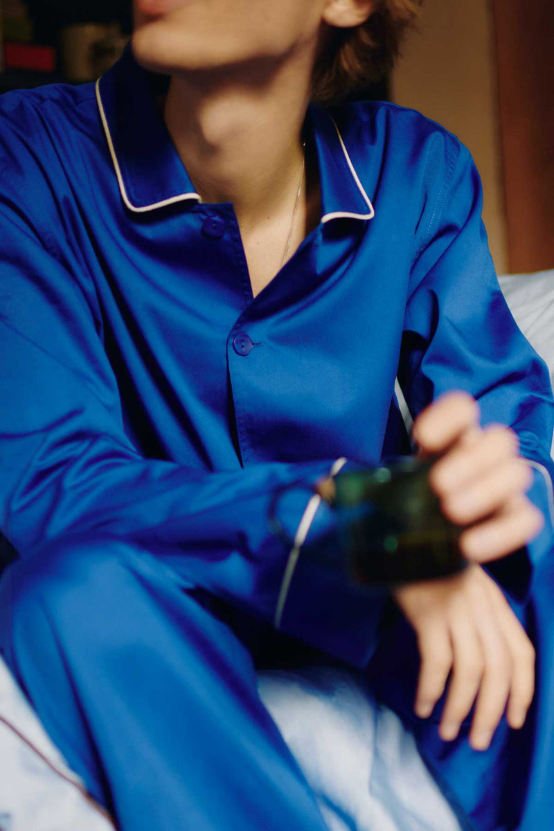 HAY Outline Pyjama L/S Shirt in Vivid Blue