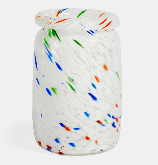 HAY Splash Vase – Roll Neck – Medium – White Dot