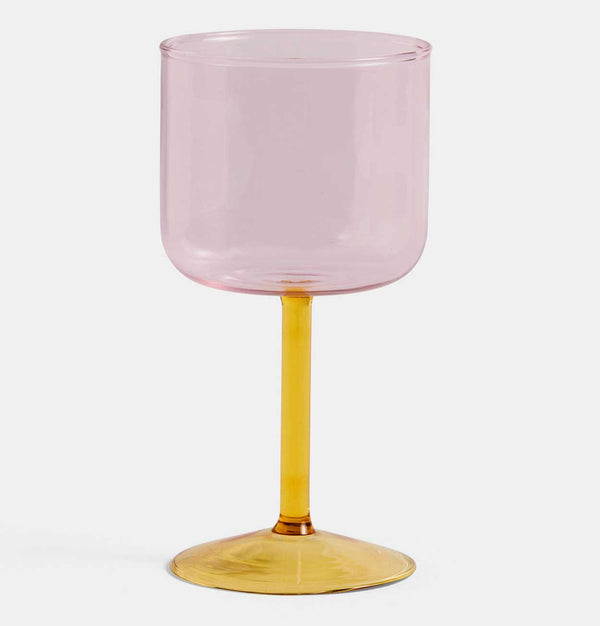 HAY Tint Wine Glass – Set of 2 – Pink and Yellow