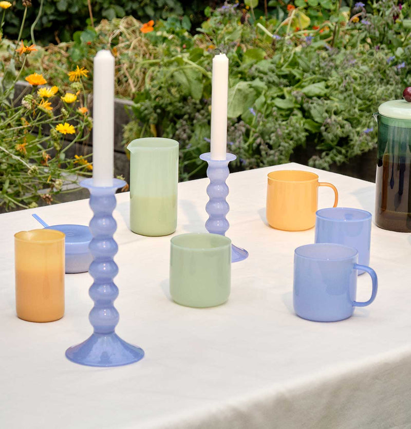 HAY Wavy Candleholder – Large – Jade Light Blue