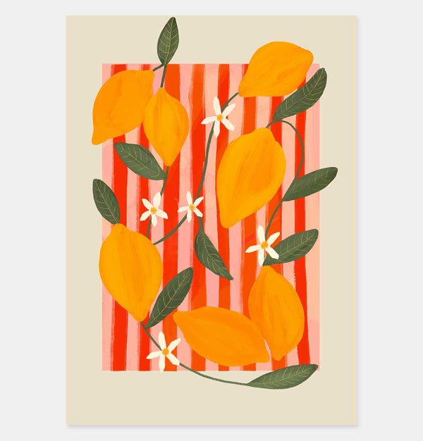 Kate Fox Lemon Fruit Market A3 Print