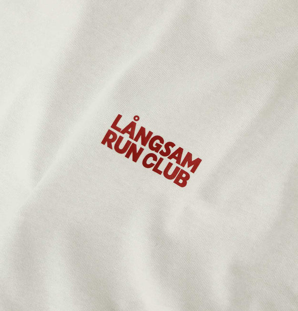 Långsam Run Club Heavy Faded Logo T-Shirt in Bone