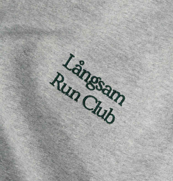 Långsam Run Club Embroidered Logo Hooded Sweatshirt in Athletic Heather