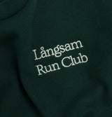 Långsam Run Club Embroidered Logo Hooded Sweatshirt in Pine Green