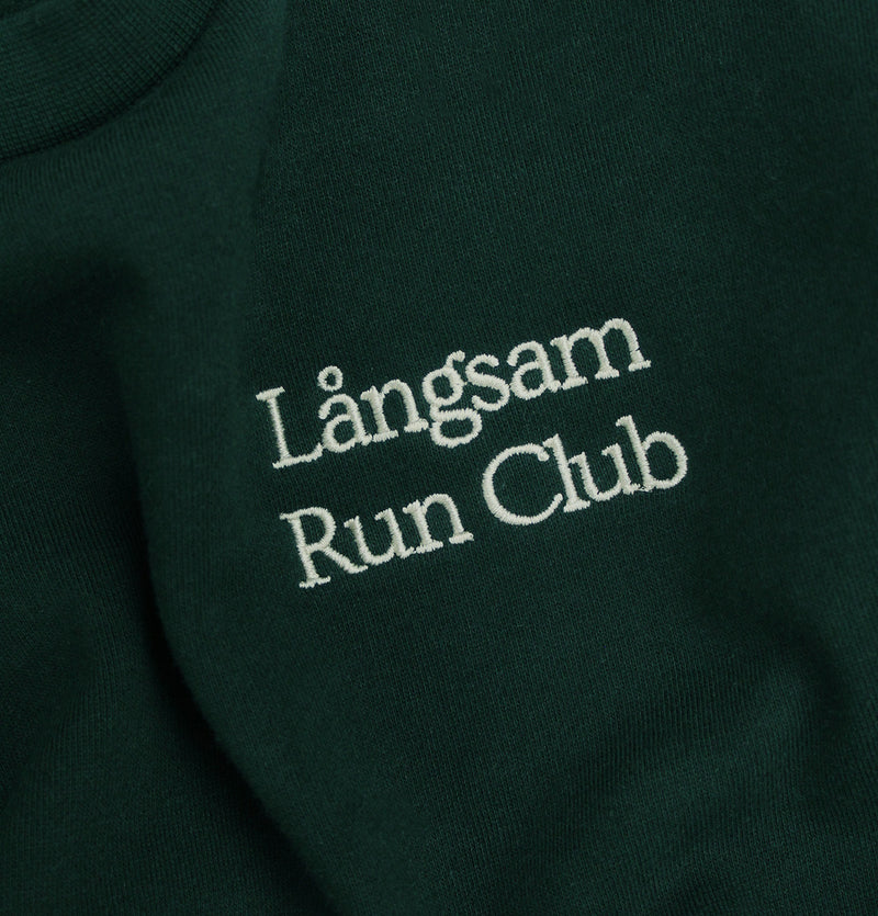Långsam Run Club Embroidered Logo Sweatshirt in Pine Green