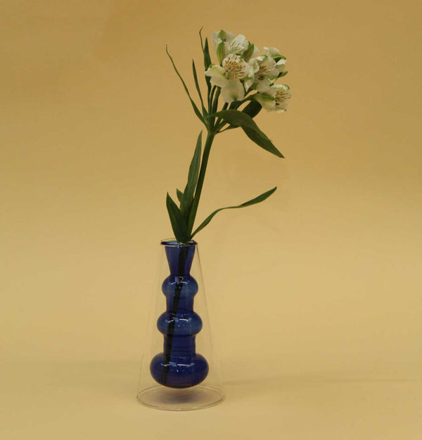 Nordic Glass Vase – Large – Dark Blue