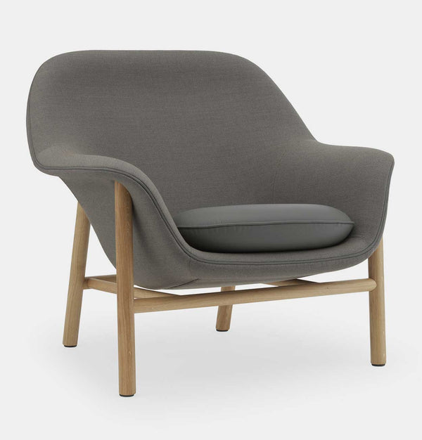 Normann Copenhagen Drape Lounge Chair Low Oak Steelcut Trio/Ultra Leather