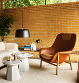 Normann Copenhagen Drape Lounge Chair Low Oak Ultra Leather