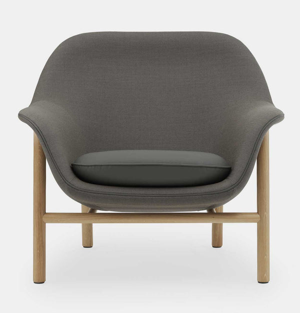 Normann Copenhagen Drape Lounge Chair Low Oak Steelcut Trio/Ultra Leather