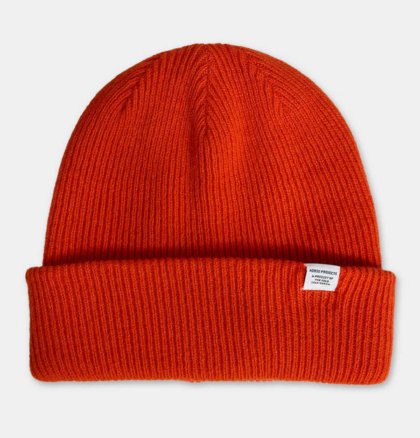 Norse Projects Norse Beanie in Blood Orange