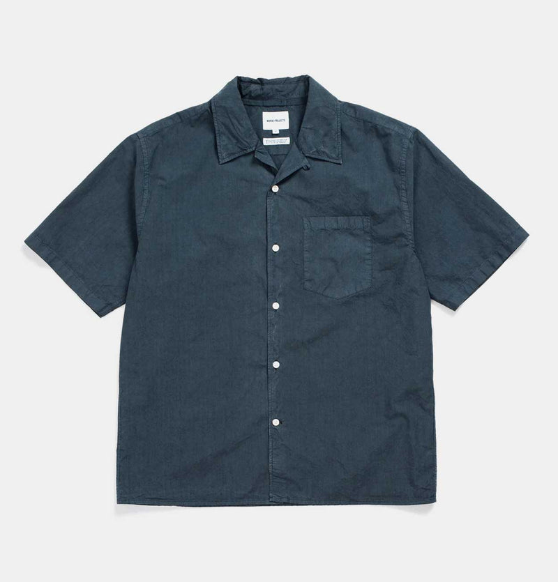 Norse Projects Carsten Cotton Tencel Shirt in Deep Marine
