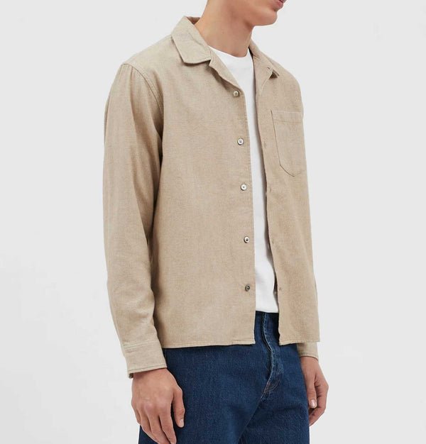 Norse Projects Carsten Organic Flannel Shirt in Utility Khaki