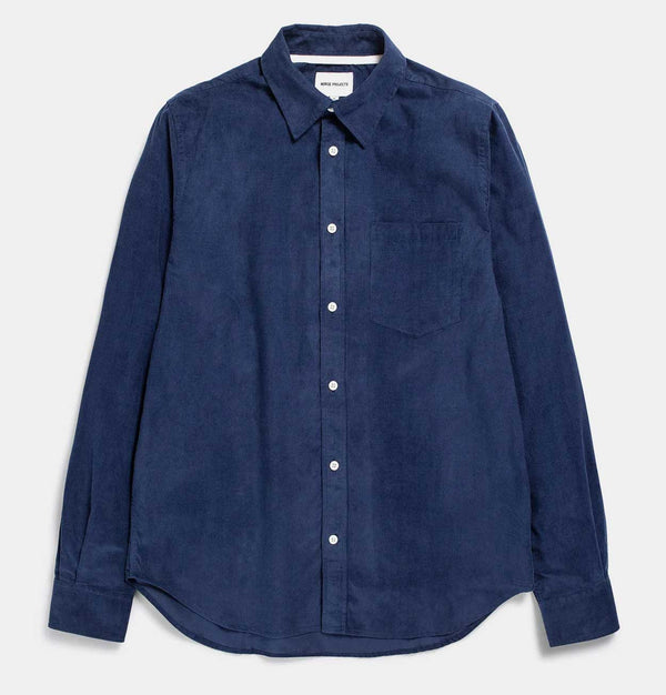 Norse Projects Osvald Corduroy Shirt in Navy
