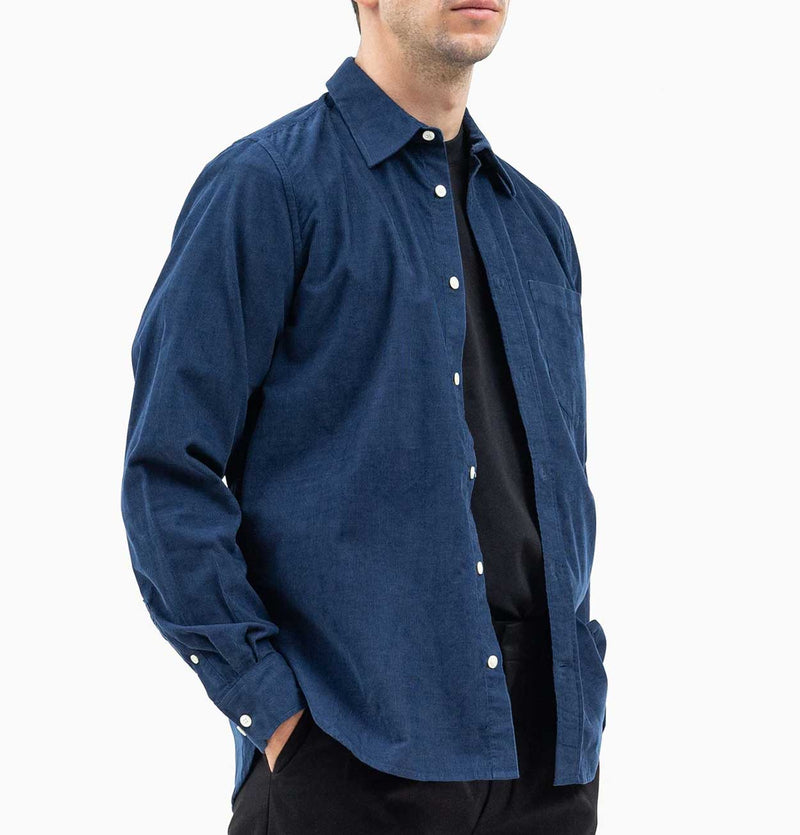 Norse Projects Osvald Corduroy Shirt in Navy