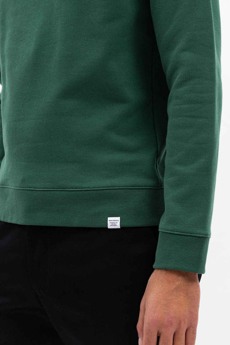 Norse Projects Classic Vagn Crew Sweatshirt in Dartmouth Green